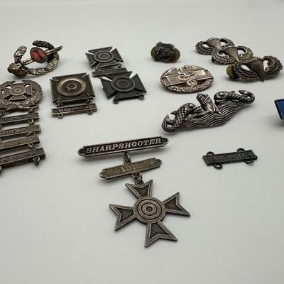 Various Sterling Military Medals