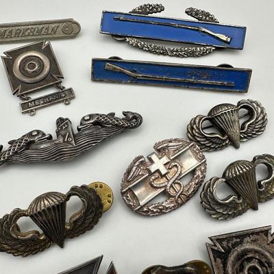 Various Sterling Military Medals