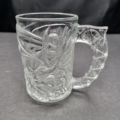 1995 Batman & Robin Clear Glass Mugs (Pair)