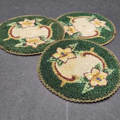 Three Occupied Japan Handmade Antique Doilies/Coasters