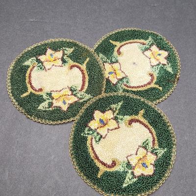 Three Occupied Japan Handmade Antique Doilies/Coasters