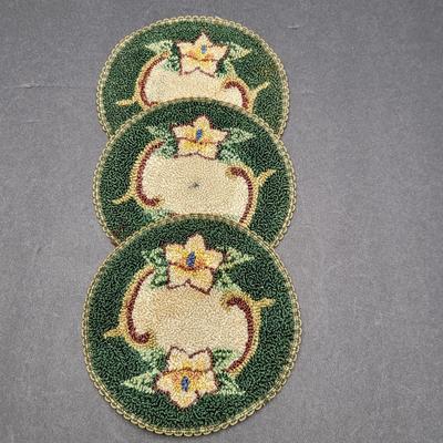 Three Occupied Japan Handmade Antique Doilies/Coasters