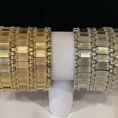 Gold and silver stretchy bracelets