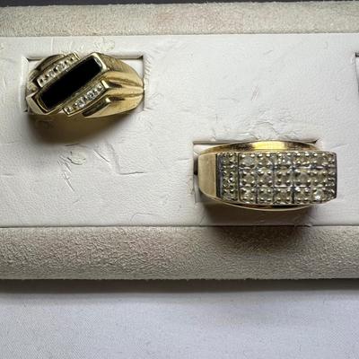 Two 10K Gold & Diamond Menâ€™s Rings (HC2-RG)