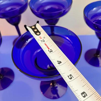 6 Cobalt Blue Margarita Glasses