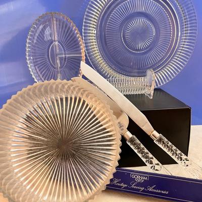 Decorative Cut Glass Crystal Serving Lot