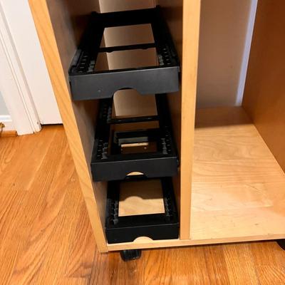 Rolling Side Cabinet Computer Printer Table