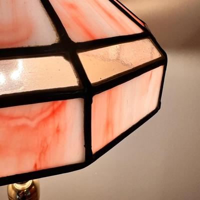 Baldwin Brass and Stained Glass Table Lamp