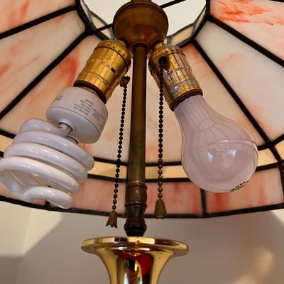 Baldwin Brass and Stained Glass Table Lamp