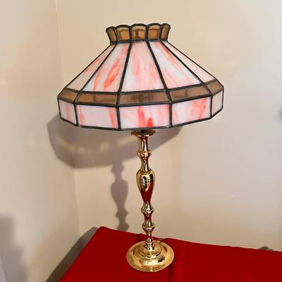 Baldwin Brass and Stained Glass Table Lamp