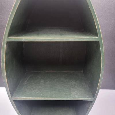 Cute Green Wood Freestanding Curio Shelf