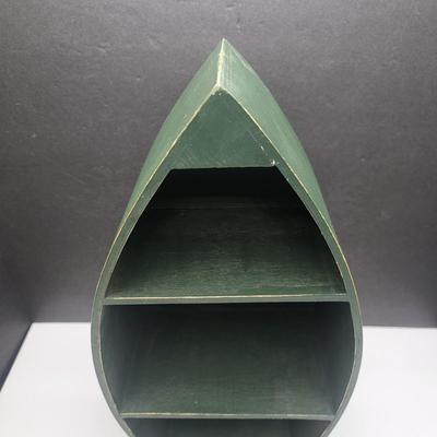 Cute Green Wood Freestanding Curio Shelf