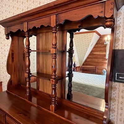 Solid Pine Dresser With Mirror & Nightstand