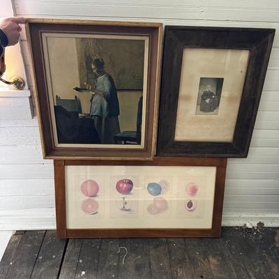 U1497 Lot of Framed Art and Antique Photograph