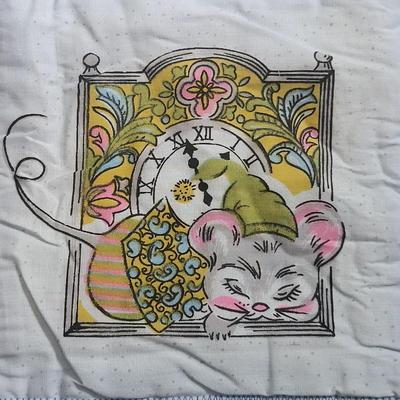 Vintage Mouse & Clock Baby Blanket