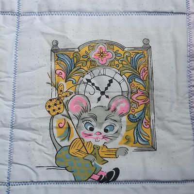 Vintage Mouse & Clock Baby Blanket