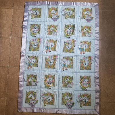 Vintage Mouse & Clock Baby Blanket