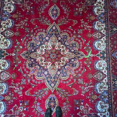 U1498 Large Red Wool Oriental Rugs 13' x 9'10"