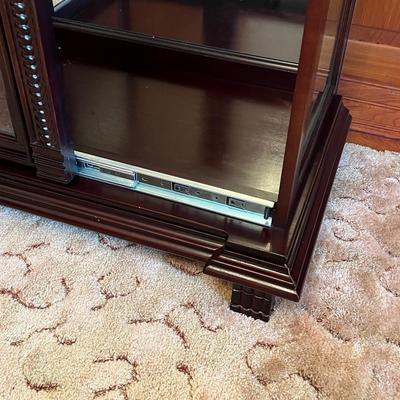 Solid Wood Mirrored Lighted Curio Cabinet