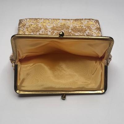 Vintage Gold Thread Embroidered Clutch Bag