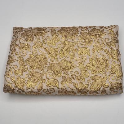 Vintage Gold Thread Embroidered Clutch Bag