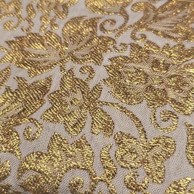 Vintage Gold Thread Embroidered Clutch Bag