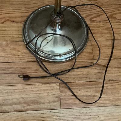 Vintage milk, glass floor lamp