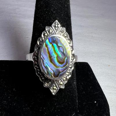Abalone Inlay Sterling Bracelet Plus 925 Bracelet, Necklaces, Rings & More (HC2-RG)