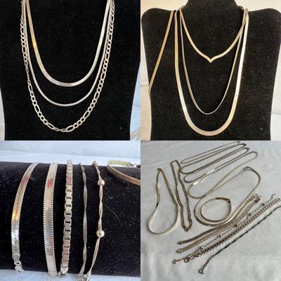 Herringbone 925 Silver Necklaces, Bracelets Plus More (HC2-RG)
