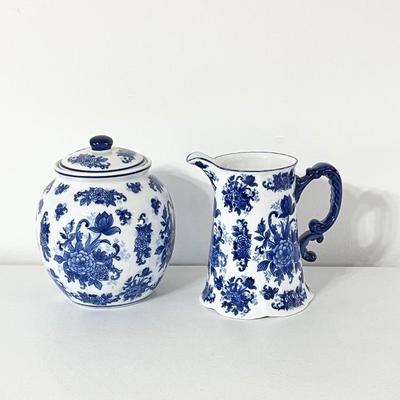 Blue Floral Ceramic Duo (2)