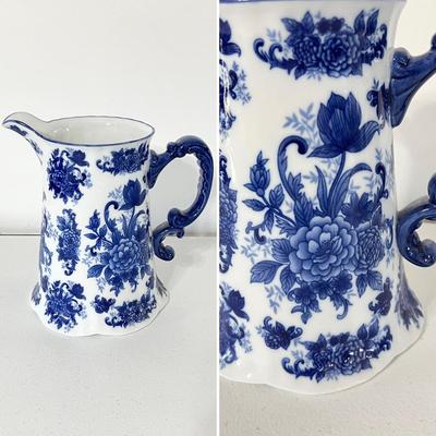 Blue Floral Ceramic Duo (2)