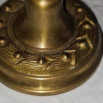 Pair of 2 Antique Brass Candlesticks with 3 arms each