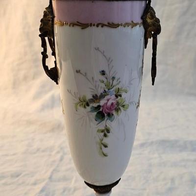 Covered Urn, Jar with lid Sevres Hand painted Porcelain France