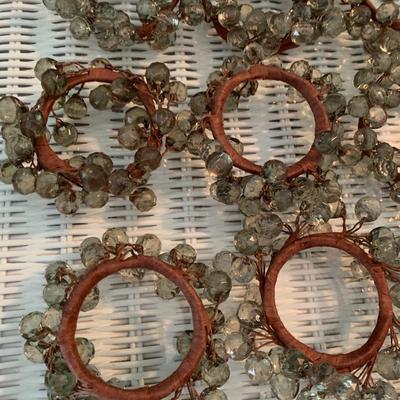 Glass bead napkin rings lot #1