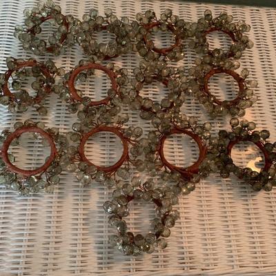 Glass bead napkin rings lot #1