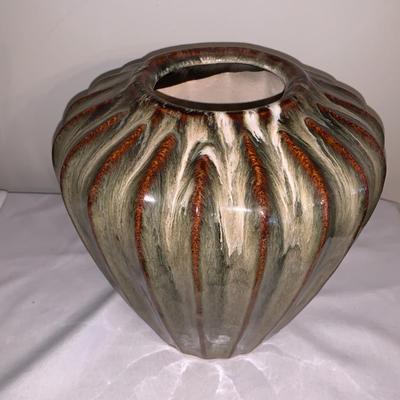 Vintage Large Ceramic Vase with Drip Glaze