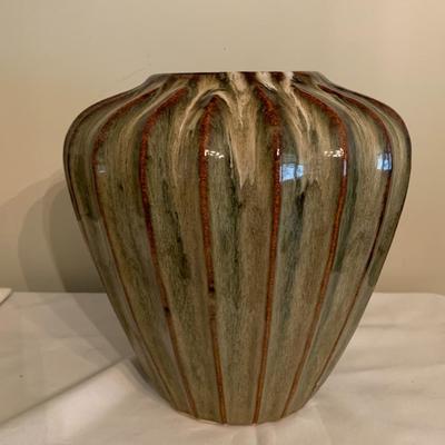 Vintage Large Ceramic Vase with Drip Glaze