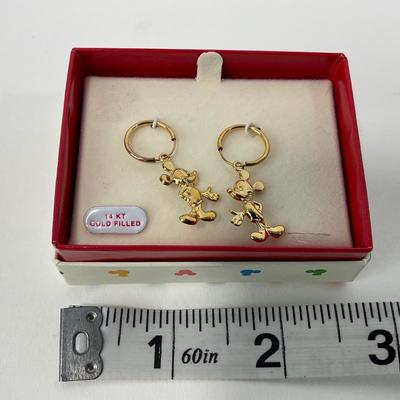 -2- JEWELRY | 14K Gold Filled Mickey Mouse Earrings | Van Dell