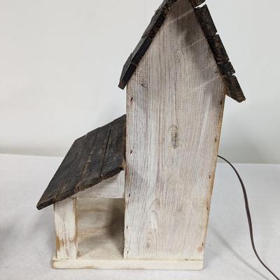 Hand Crafted Wood Birdhouse With Light