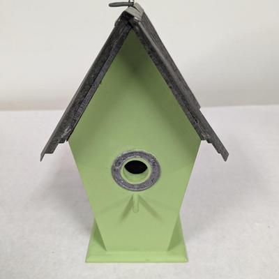 Hand Crafted Wood Birdhouse With Tin Roof