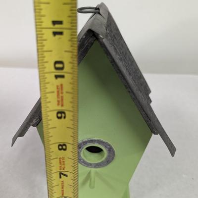 Hand Crafted Wood Birdhouse With Tin Roof