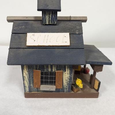 Hand Crafted Wood School Birdhouse
