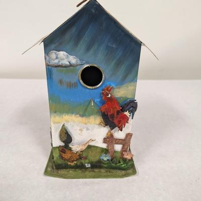 Metal Painted Birdhouse