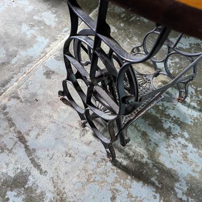 Game Table On Metal Sewing Machine Stand