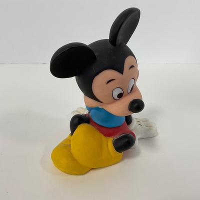 -20- BANK | Vintage Disney Sitting Mickey Mouse Rubber Plastic Bank