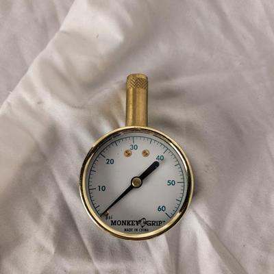 Monkey grip brass tire guage