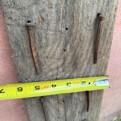 Wooden Plank w/ Decorative Square Head Nails