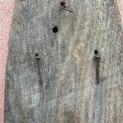 Wooden Plank w/ Decorative Square Head Nails