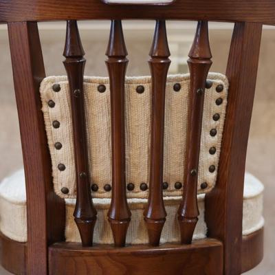 Two Wood Chairmaster Barstools (2)