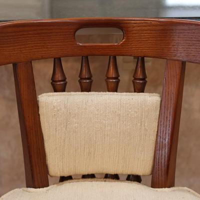 Two Wood Chairmaster Barstools (2)